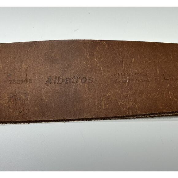 Large Albatras Italian Made Leather Belt Wide 2.25 Inch Floral Buckle Women’s main image 5
